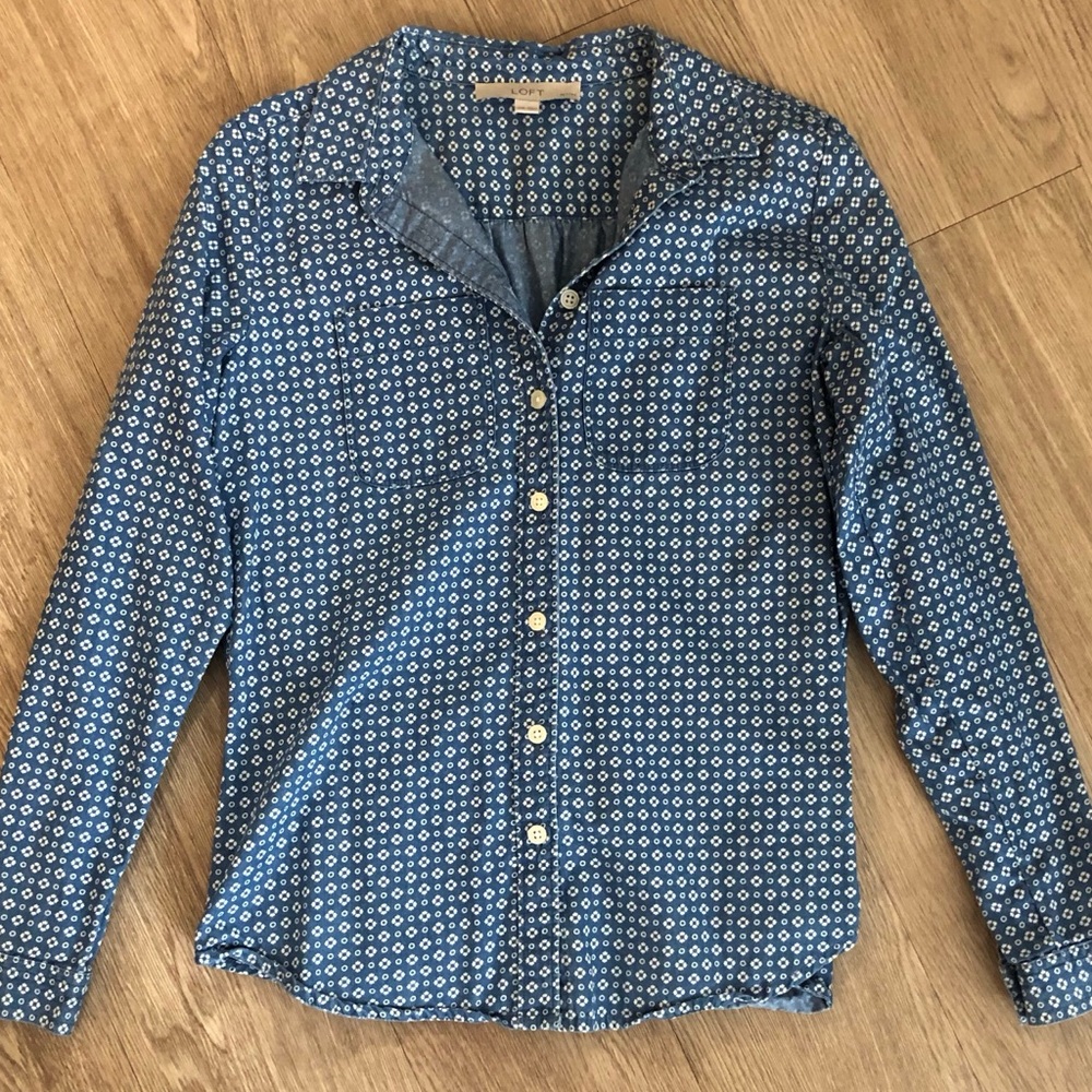Ann Taylor Loft Chambray Shirt - Size XSP